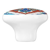 Turkis Ceramic Floral Keramische Knop (Zijkant)
