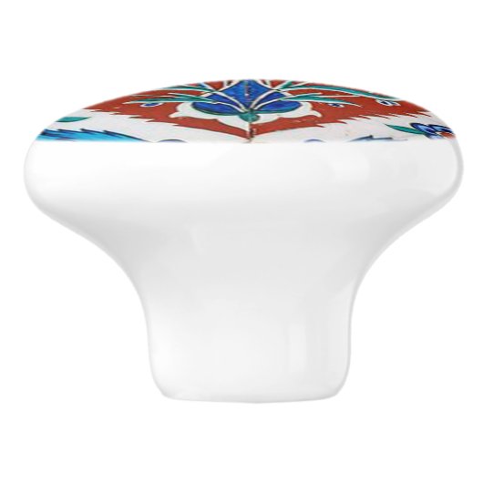 Turkis Ceramic Floral Keramische Knop (Zijkant)