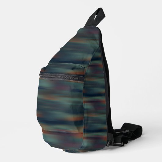 türkis en rode strepen abstract sling bag (Rechterhoek)