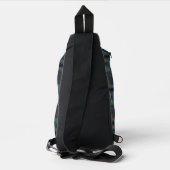türkis en rode strepen abstract sling bag (Achterkant)