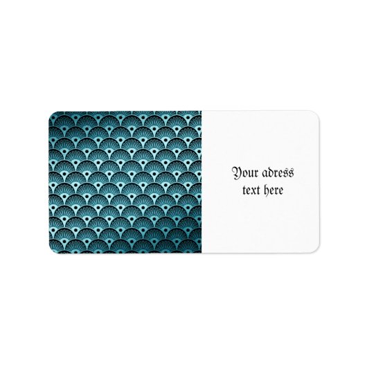 Turkise, kunstdeco, , mooi, patroon, schattig, b etiket (Voorkant)