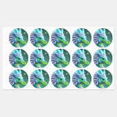 Türkiser Drache, fantasievolle Digital Art Labels (Vel)