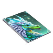 Türkiser Drache, fantasievolle Digital Art Notitieboek (Rechterzijde)
