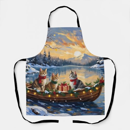Turkish Angora Cat Christmas Boat Holiday Schort (Voorkant)