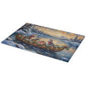 Turkish Angora Cat Christmas Boat Holiday Snijplank (Hoek)