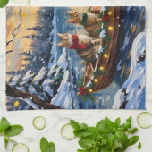 Turkish Angora Cat Christmas Boat Holiday Theedoek (Gevouwen)