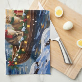 Turkish Angora Cat Christmas Boat Holiday Theedoek (Quarter Fold)