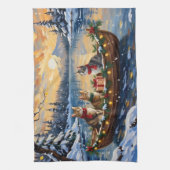 Turkish Angora Cat Christmas Boat Holiday Theedoek (Verticaal)