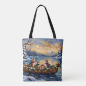 Turkish Angora Cat Christmas Boat Holiday Tote Bag (Achterkant)