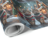 Turkish Angora Cats Christmas Snow Holiday Cadeaupapier (Rol Hoek)