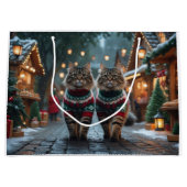 Turkish Angora Cats Christmas Snow Holiday Groot Cadeauzakje (Voorkant)