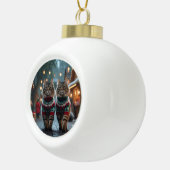 Turkish Angora Cats Christmas Snow Holiday Keramische Bal Ornament (Rechts)