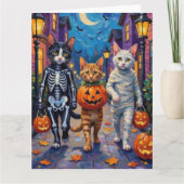 Turkish Angora Cats In Halloween Costumes Kaart (Voorkant)