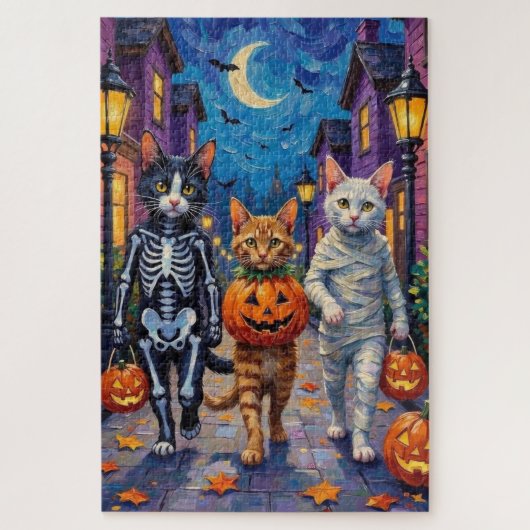 Turkish Angora Cats In Halloween Costumes Legpuzzel (Verticaal)
