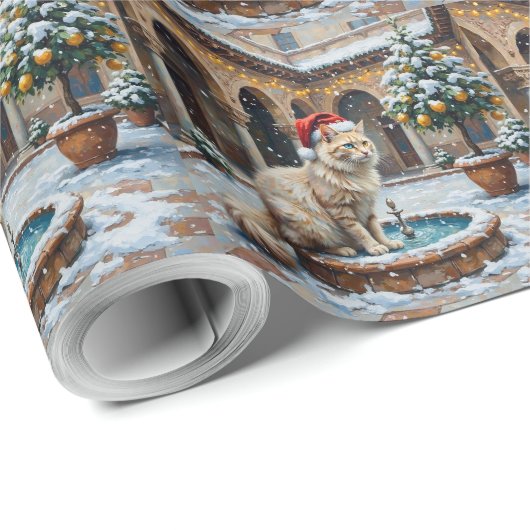 Turkish Angora Christmas Ottoman Courtyard Cadeaupapier (Rol Hoek)