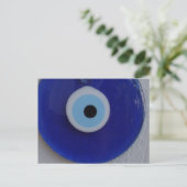 TURKISH BLUE GLASS EVIL EYE AMULET Postcard Briefkaart (Staand voorkant)