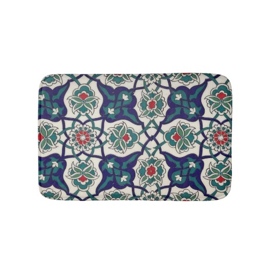 Turkish Blue Keramische Bloem Badmat (Voorkant)