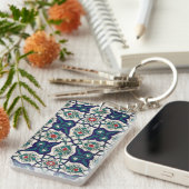 Turkish Blue Keramische Bloem Sleutelhanger (Voorkant Rechts)