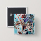 TURKISH FAIRY TAIL VIERKANTE BUTTON 5,1 CM (Voorkant /achterkant)