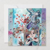 TURKISH FAIRY TALE, heldere rode blauwe roze sparr Kaart (Voorkant)