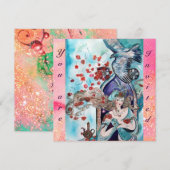 TURKISH FAIRY TALE, heldere rode blauwe roze sparr Kaart (Voorkant / Achterkant)