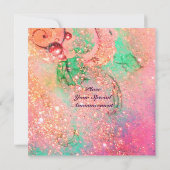 TURKISH FAIRY TALE, heldere rode blauwe roze sparr Kaart (Achterkant)