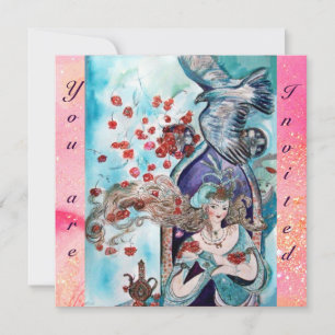 TURKISH FAIRY TALE, heldere rode blauwe roze sparr Kaart