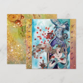 TURKISH FAIRY TALE, heldere rode blauwe vonk Kaart (Voorkant / Achterkant)