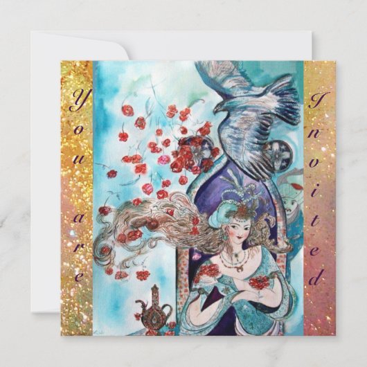 TURKISH FAIRY TALE, heldere rode blauwe vonk Kaart (Voorkant)