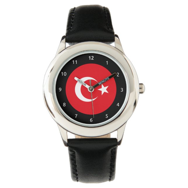 Turkish flag Watch Horloge (Voorkant)