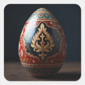 Turkish Flame Easter Egg Vierkante Sticker (Voorkant)