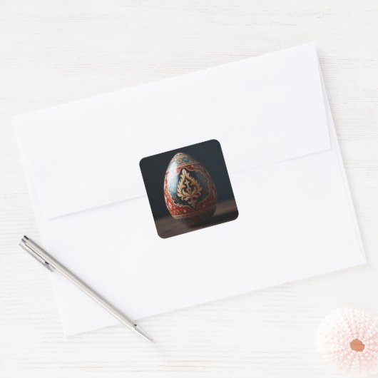 Turkish Flame Easter Egg Vierkante Sticker (Envelop)