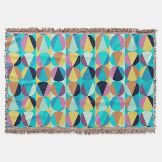 Turkish Inspired Colorful Geometric Pattern Deken (Voorkant)