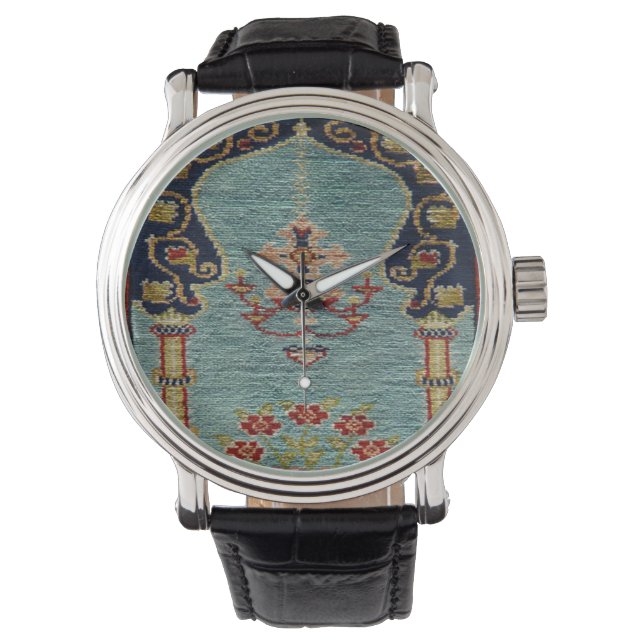 Turkish Kilim Carpet Rug Antique Horloge (Voorkant)