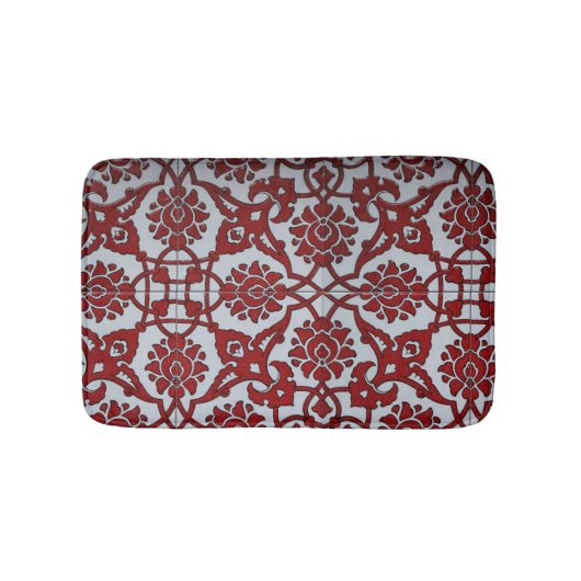 Turkish Red Keramische Bloem Badmat (Voorkant)