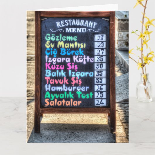 Turkish Restaurant Menu Board (Gele Bloem)
