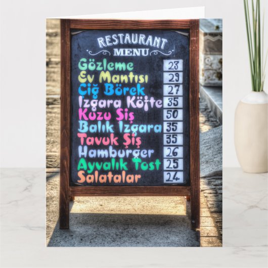 Turkish Restaurant Menu Board (Voorkant)
