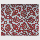 Turkish Rood Keramisch Bloemmotief Cadeaupapier (Vlak)