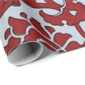 Turkish Rood Keramisch Bloemmotief Cadeaupapier (Rol Hoek)