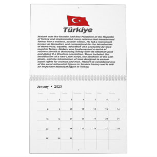 Turkiye Calender: 100ste verjaardag van de Republi Kalender