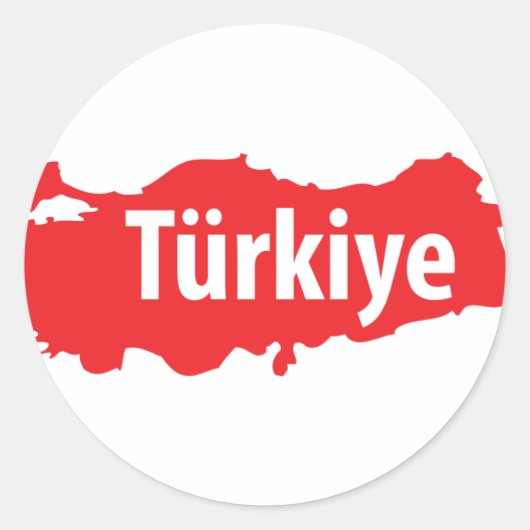 Türkiye contour icon ronde sticker (Voorkant)