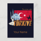 Türkiye Istanboel  Vlag Turkije Souvenir Feestdagenkaart (Voorkant)