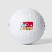 Türkiye Istanboel  Vlag Turkije Souvenir Golfballen (Voorkant)