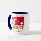 Türkiye Istanboel  Vlag Turkije Souvenir Mok (Voorkant links)