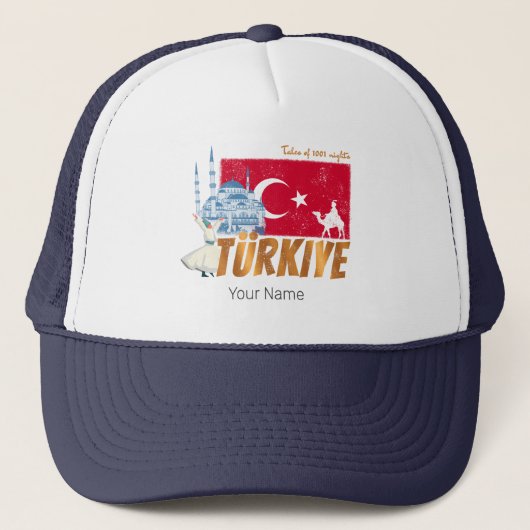 Türkiye Istanboel Vlag Turkije Souvenir Trucker Pet (Voorkant)