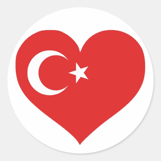 Turkiye Love Ronde Sticker (Voorkant)