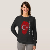 Turkiye National Flag Fingerprint Bayragi H T-shirt (Voorkant volledig)