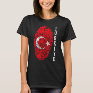 Turkiye National Flag Fingerprint Bayragi H T-shirt