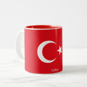 Türkiye National Flag Turkey Coffee Mok (Voorkant links)