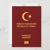 Türkiye passport magnetische uitnodiging (Voorkant)